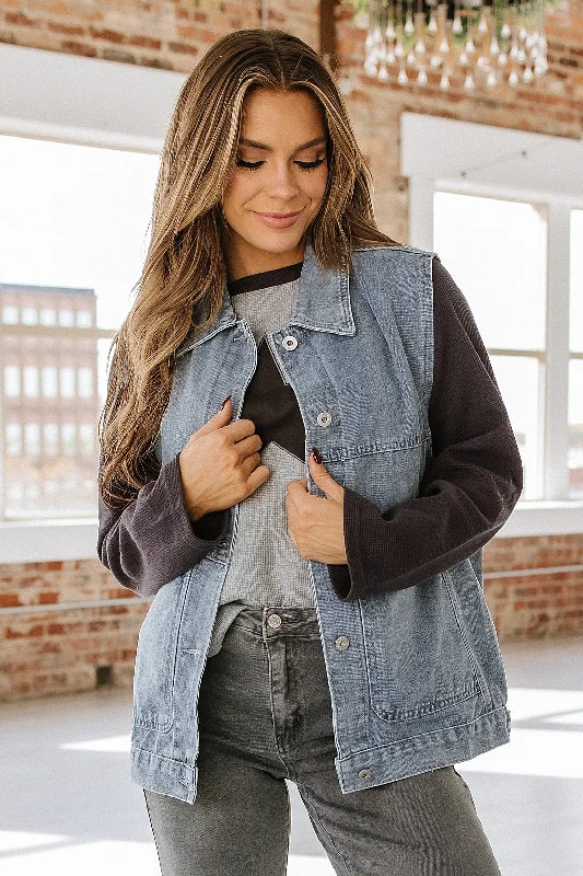 Mayci Loose Denim Vest Practical Women's Quick - dry