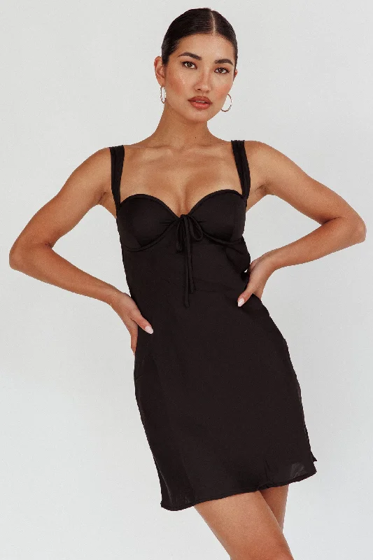Stazi Sweetheart Neckline Mini Dress Black Sophisticated Women's Tailored