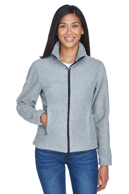 UltraClub Womens Iceberg Pill Resistant Fleece Full Zip Jacket - Heather Grey Elegant Women's UltraClub Womens Iceberg Pill Resistant Fleece Full Zip Jacket - Heather Grey Elegant Women's