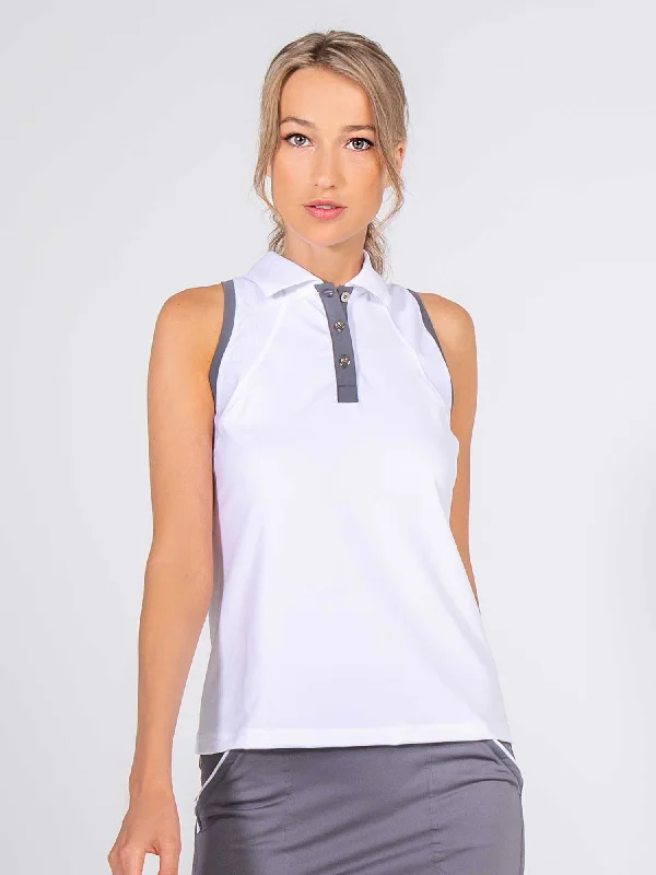 Kai Polo Tank - White/Onyx Minimalist Women's Casual Minimalist Women's Casual
