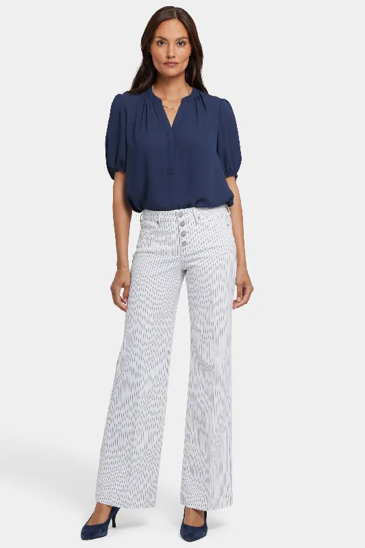 Teresa Wide Leg Jeans - Palencia Stripe Athletic Women's 