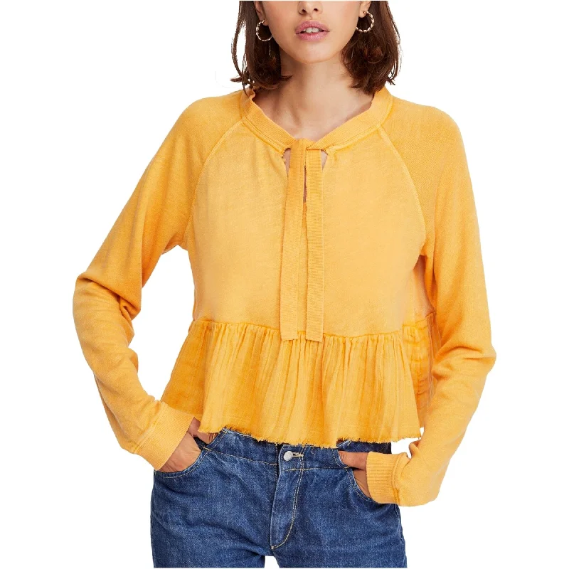 Free People Womens Sweet Jane Sweatshirt, Yellow, Medium purpose purpose