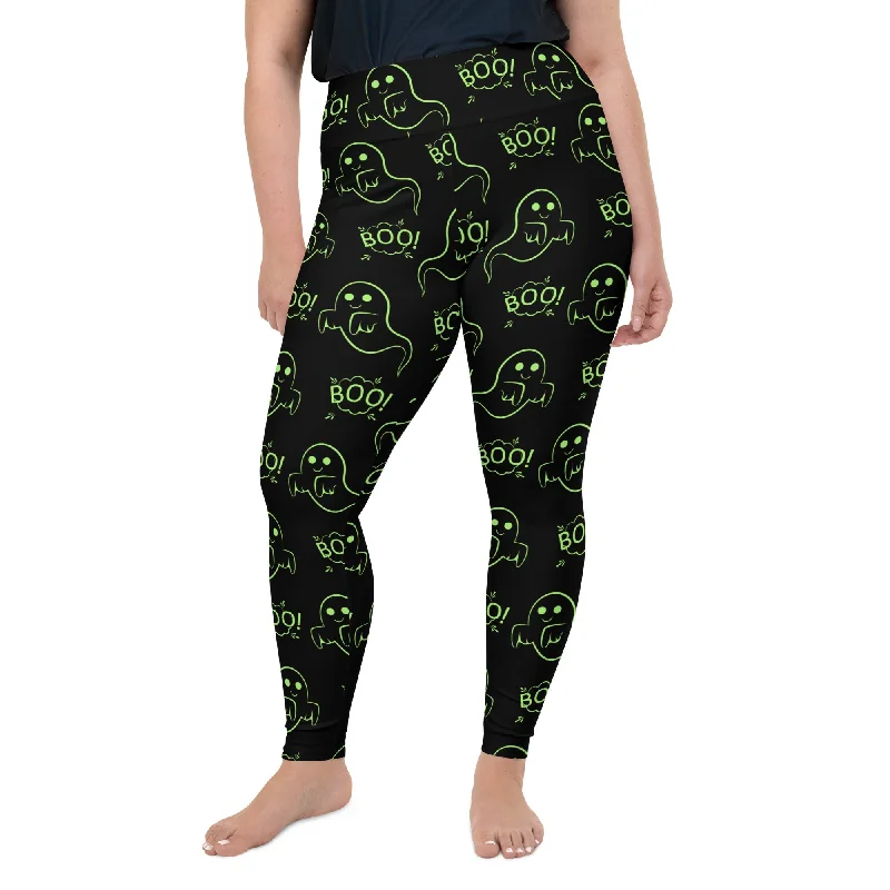 Boo Halloween Ghost Plus Size Leggings Trendy Women's Oversized Trendy Women's Oversized
