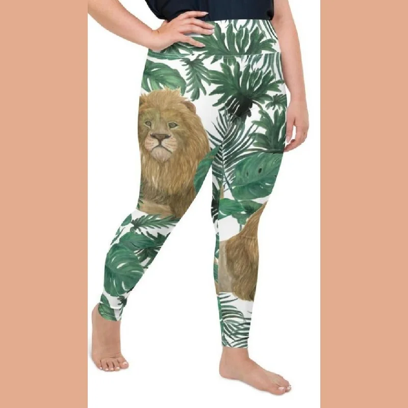 Lion Plus Size Leggings Hip Women's Retro