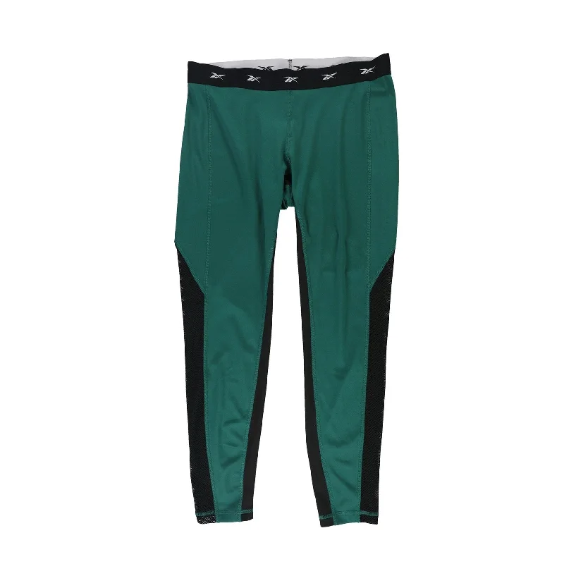 Reebok Womens High Rise Speedwick Compression Athletic Pants Scandinavian