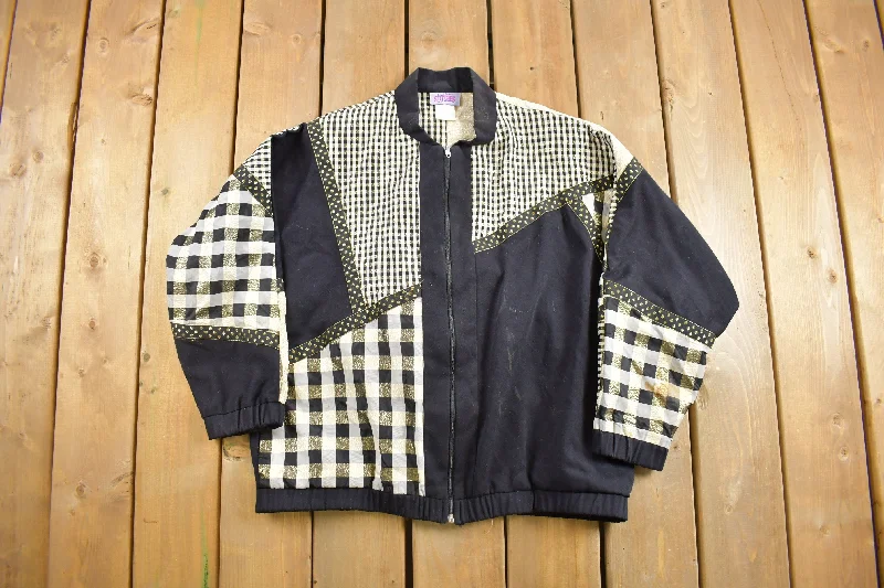 Vintage 1980s Southern Stitches and More Windbreaker Jacket Stylish Women's Tropical 