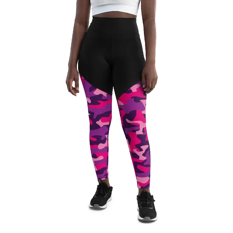 Pink & Purple Camo Compression Leggings Adventure
