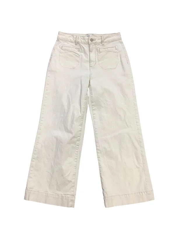 Jeans Wide Leg By Sonoma In Cream, Size: 4 Streetwear Style for 
