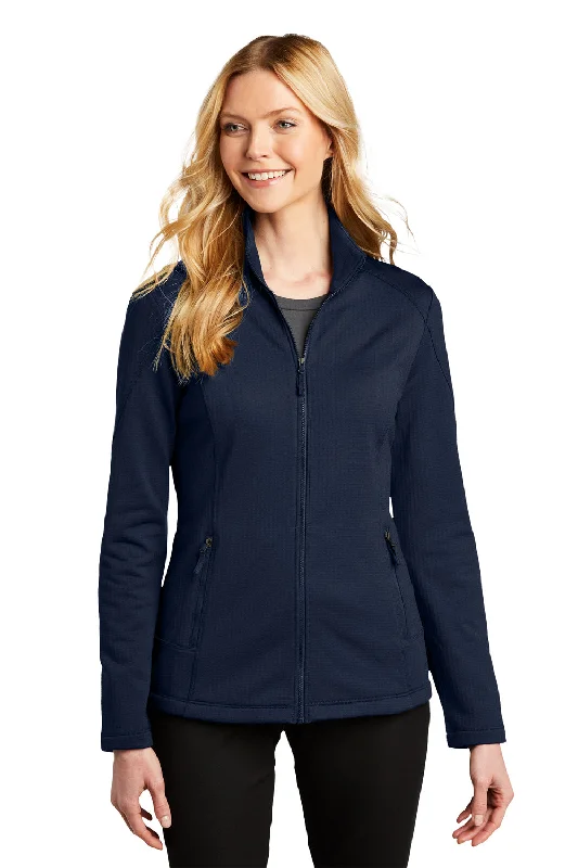 Port Authority Womens Grid Fleece Full Zip Jacket - River Navy Blue Classic Women's Tweed Port Authority Womens Grid Fleece Full Zip Jacket - River Navy Blue Classic Women's Tweed