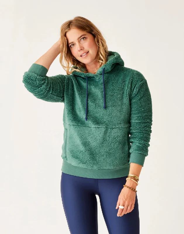 Brie Sherpa Hoodie: Forest Cool Women's Distressed