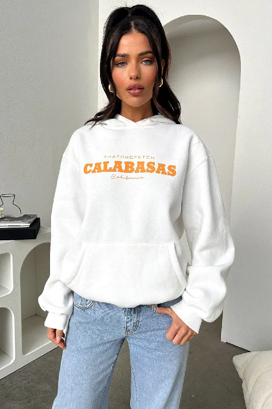 Calabasas Hoodie - White Confident Women's High - fashion