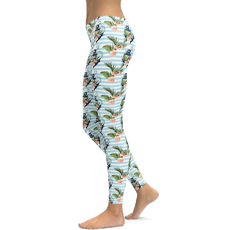 Floral Anchor Leggings Gym