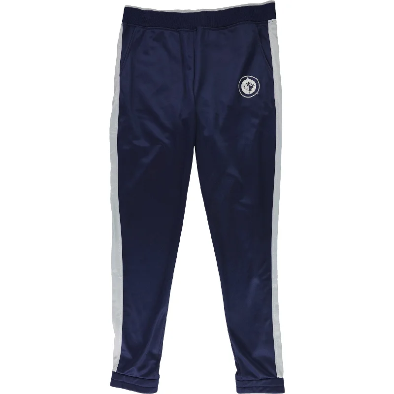 G-III Sports Womens Winnipeg Jets Athletic Track Pants, Blue, Large Cashmere