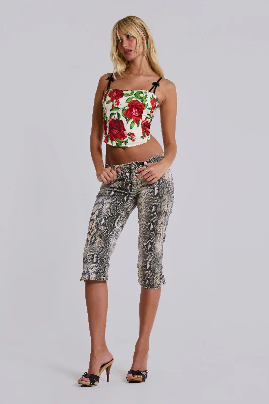 Dovimo Snakeskin Capri Jeans Artistic Women's Avant - 