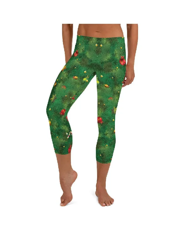 Realistic Christmas Tree Capris Cool Women's Skate
