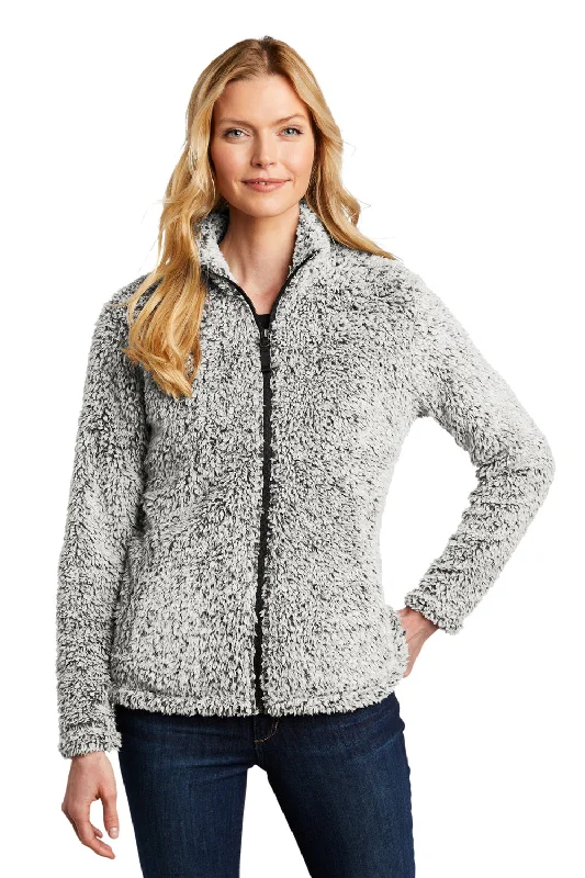 Port Authority Womens Cozy Sherpa Fleece Full Zip Jacket - Heather Grey - Closeout Tough Women's Military - inspired