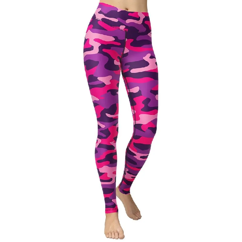 Pink & Purple Camo Yoga Leggings Sleek Women's 