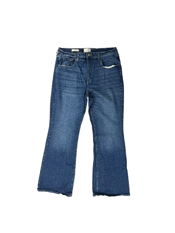 Jeans Flared By Universal Thread In Blue Denim, Size: 14 Feminine Women's Style 