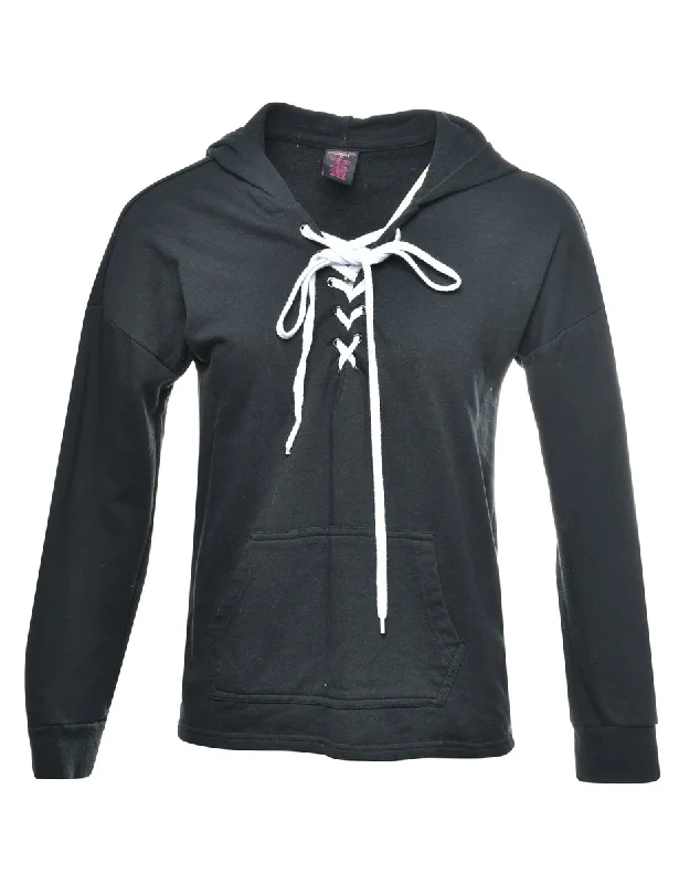 Black Hooded Sweatshirt - M Refined Women's Hand - crafted
