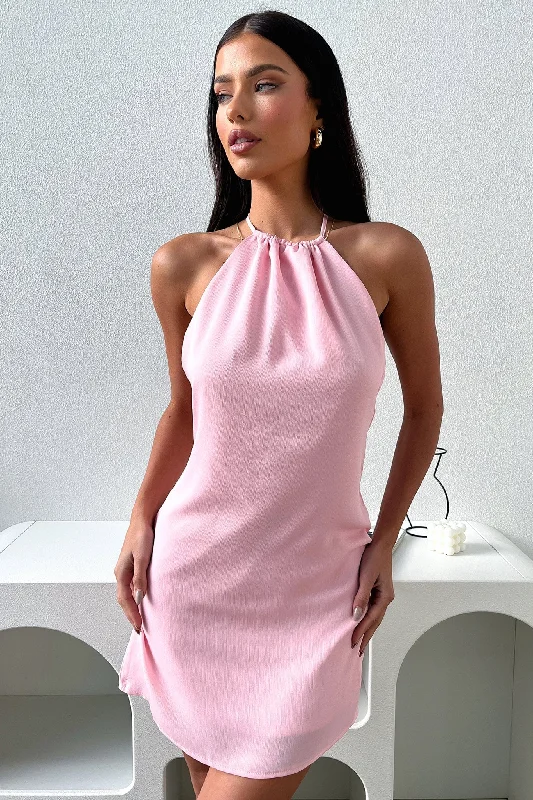 Alessia Dress - Pink Artistic Women's Hand - painted