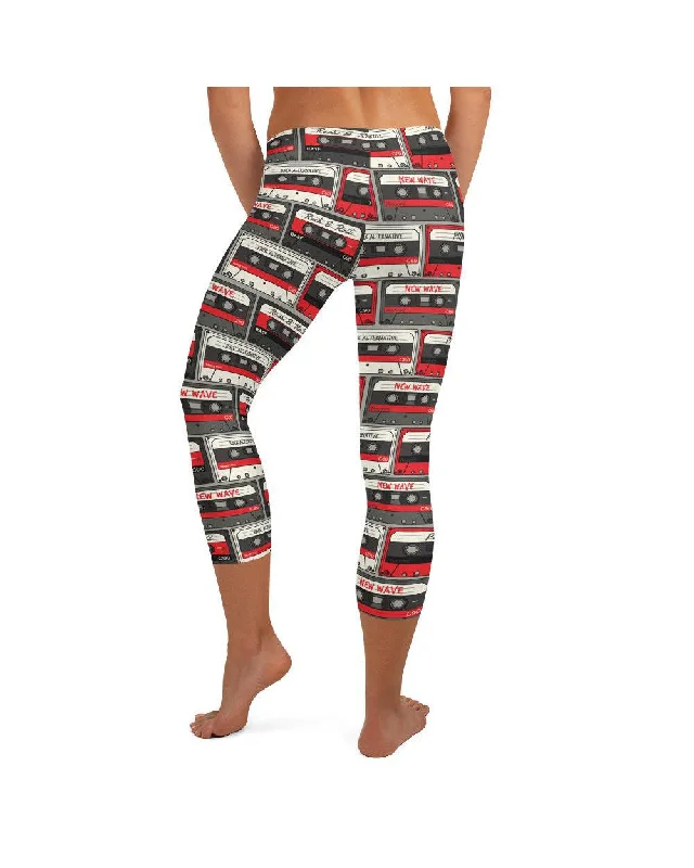 Retro Cassette Tapes Capris Adventure