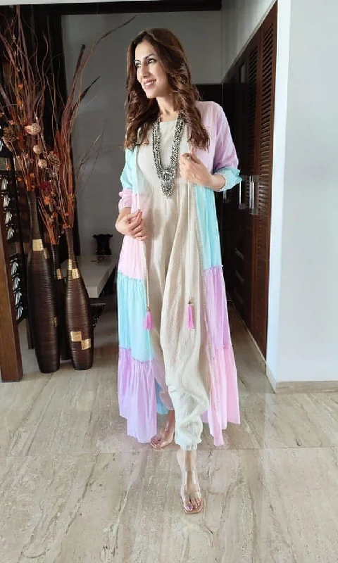 Dhoti Jumpsuit With Pastel Jacket Sophisticated Women's Tailored