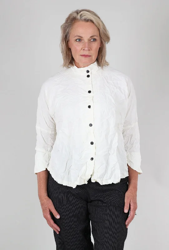 Crinkled Circular Shirt Jacket, Bleach Contemporary 