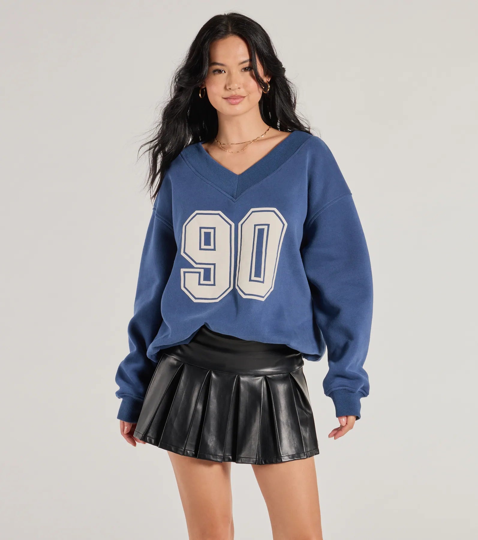 90 Graphic Oversized Pullover Sweatshirt Trendy Women's 