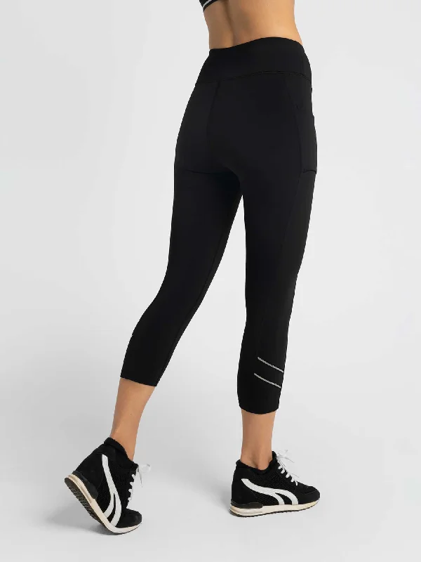Zone Capri Legging - Black/Silver Cool Women's Distressed Cool Women's Distressed