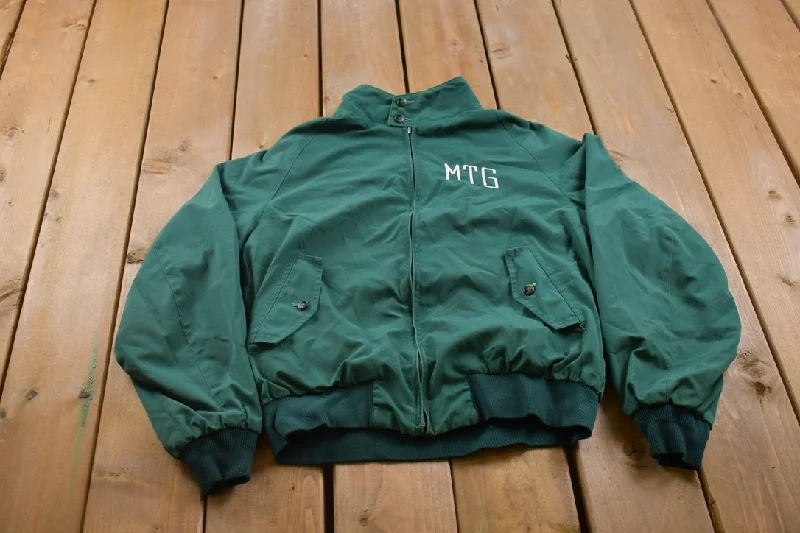 Vintage 1980s Van Heusen Baracuta MTG Windbreaker Jacket Artistic Women's Hand - painted