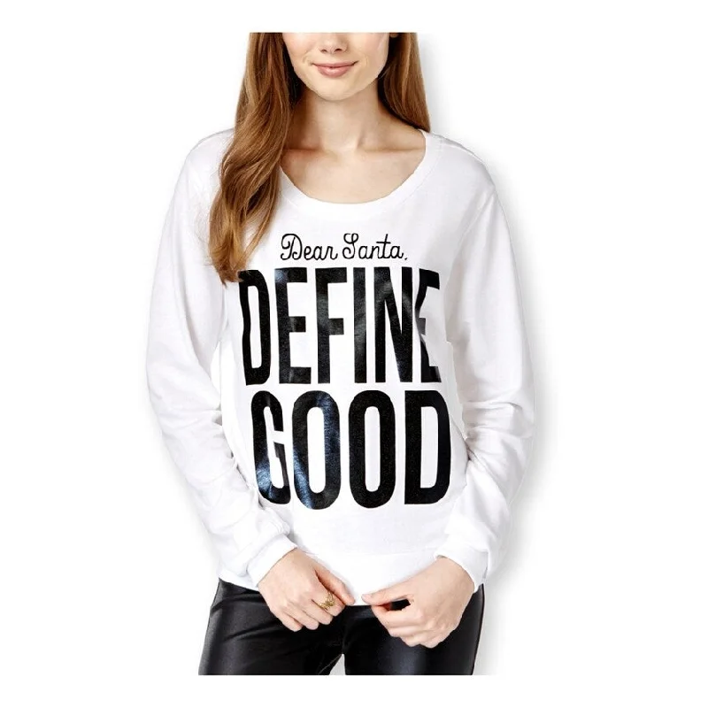 Pretty Rebellious Clothing Womens Define Good Sweatshirt, White, Large Casual Women's Japanese 