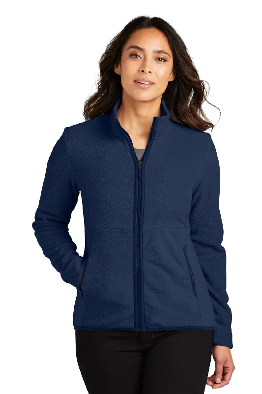 Port Authority Womens Connection Pill Resistant Fleece Full Zip Jacket - River Navy Blue Compression