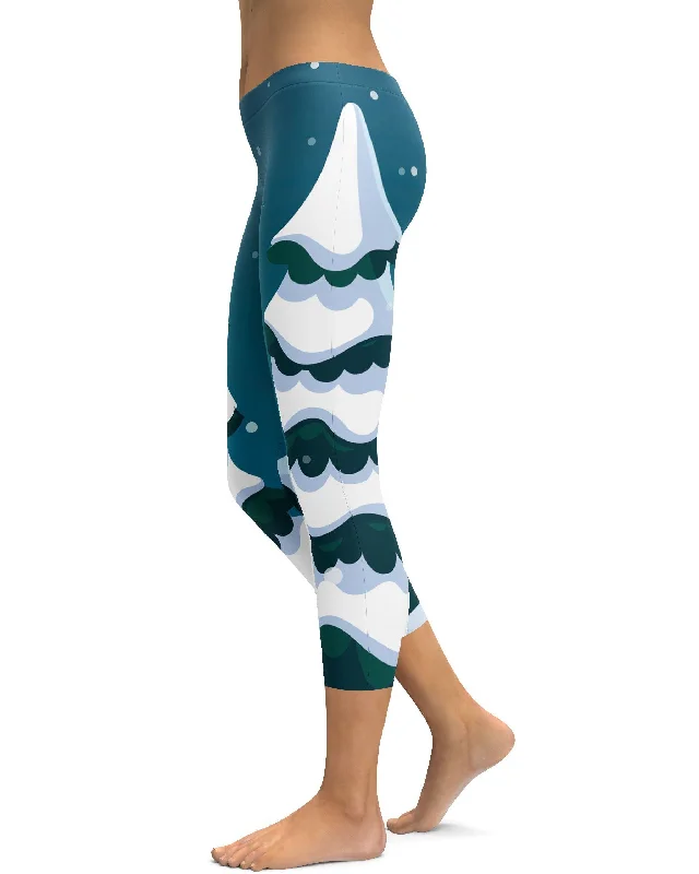 Christmas Tree Capris Monochromatic All - in - one