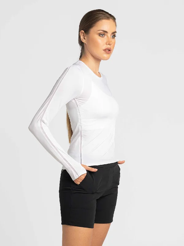 Classic Long Sleeve Crew Neck - White performance performance