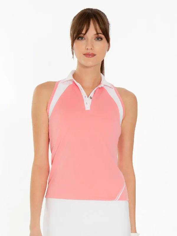 Lilian Polo Tank - Plumeria/White Unique Women's Upcycled Unique Women's Upcycled