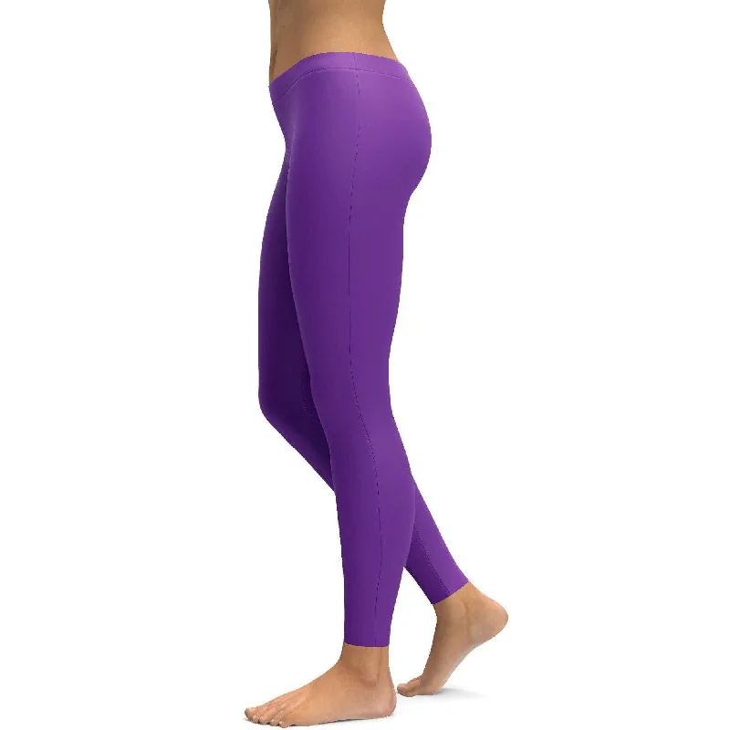 Solid Lavender Leggings Streetwear Style for 