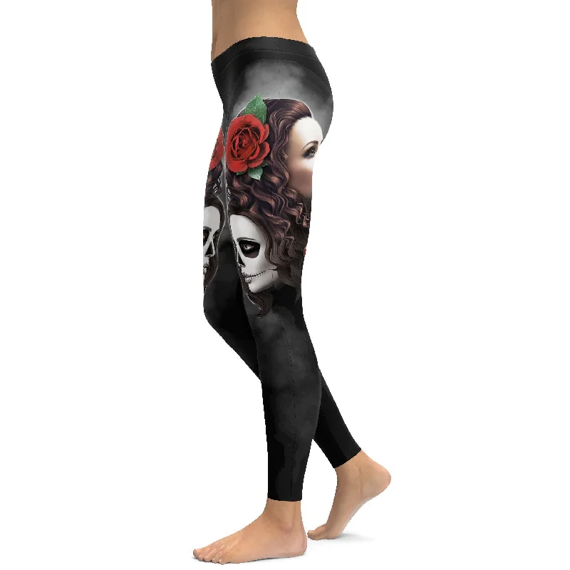 Sugar Skull Good Girl / Bad Girl Leggings Refined Women's Classic 