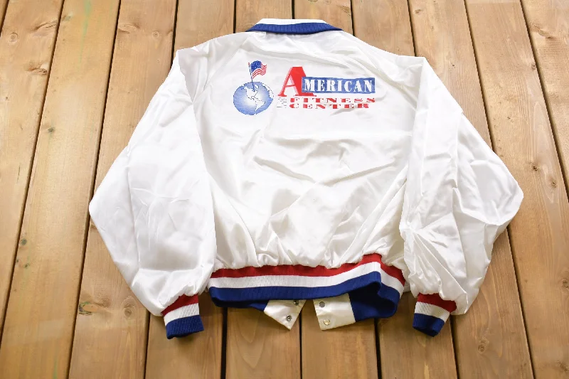 Vintage 1990s Pro Fit Bomber Jacket Dapper Women's Bow - adorned