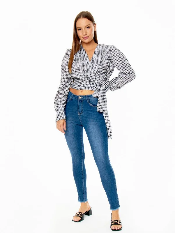 Jean push up finition effilochée Geometric Geometric