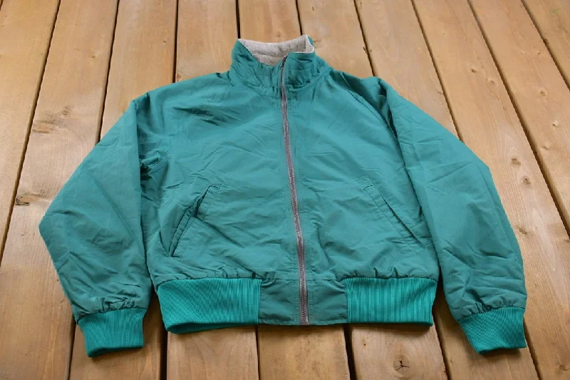 Vintage 1990s Columbia Thinsulate Lined Windbreaker Jacket Geometric