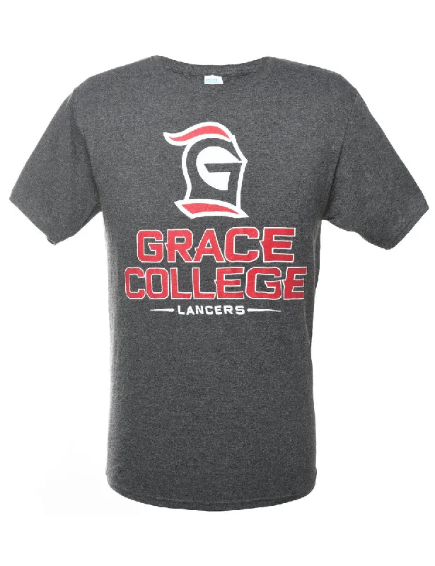 2000s Grace College Printed T-shirt - M Geometric Geometric