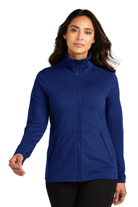 Port Authority Womens Accord Stretch Moisture Wicking Fleece Full Zip Jacket - Royal Blue British Gentlewoman Style