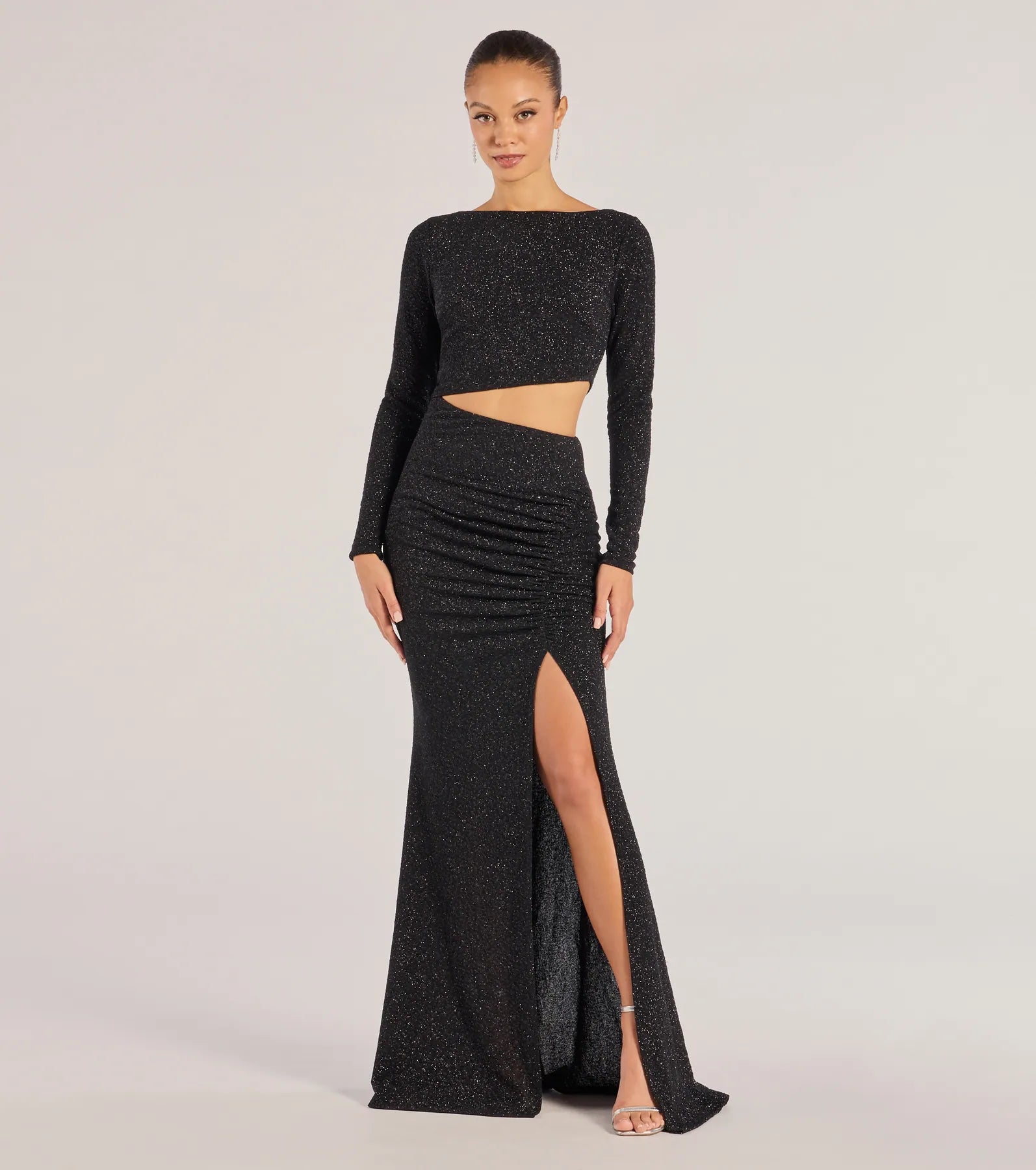 Brynn Long Sleeve Glitter Cutout Mermaid Dress Practical Women's Multi - 