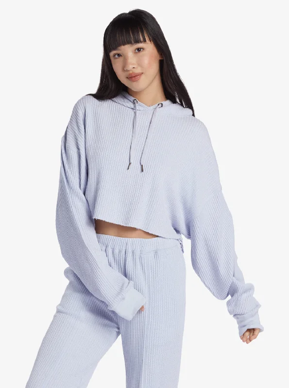 Chloe Kim Off Duty Crop Hoodie - Halogen Blue Country