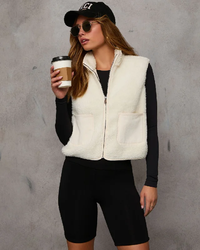 Preppy Feels Sherpa Vest Refined Women's Velvet