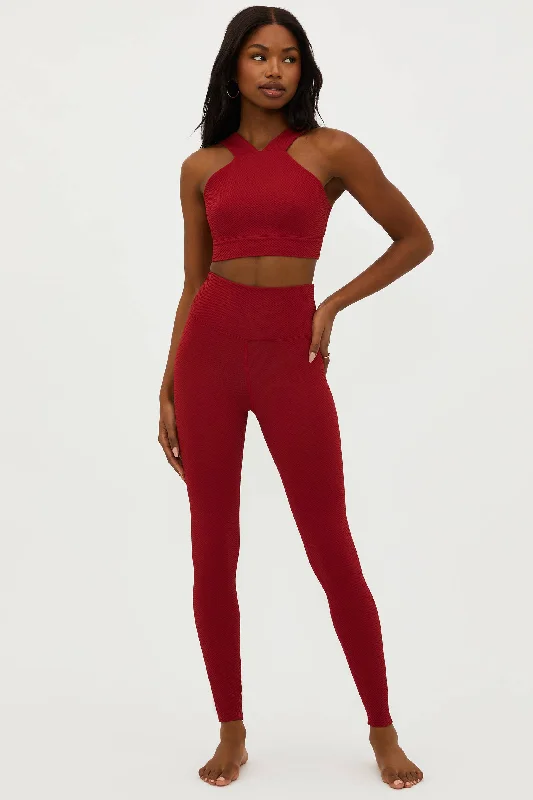 Piper Legging Rio Red Waffle Cashmere