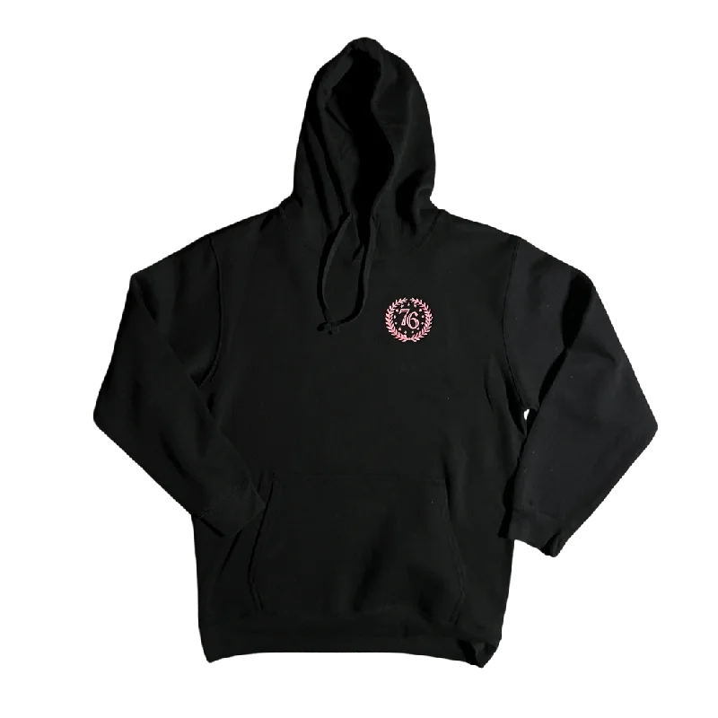 Pink Basic Crest Hoodie - Women's Laid - back Women's Style
