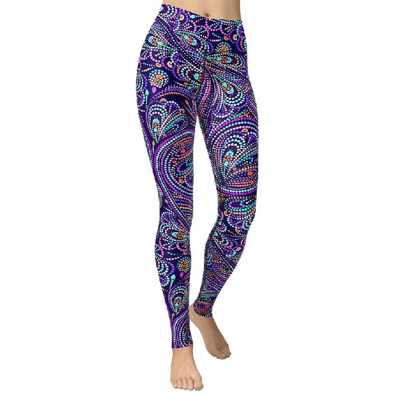 Lovely Mosaic Yoga Leggings Practical Women's Multi - 