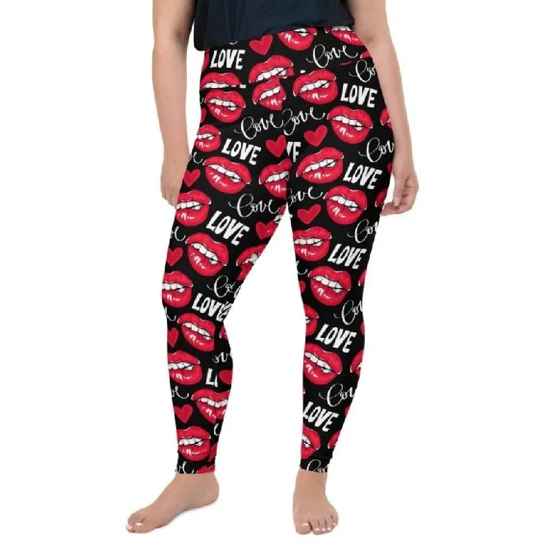 Love & Kisses Plus Size Leggings Cozy Women's Sherpa - lined