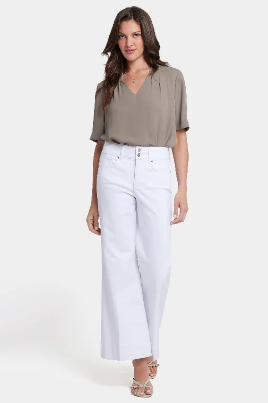 Mia Palazzo Ankle Jeans - Optic White Hip Women's Retro